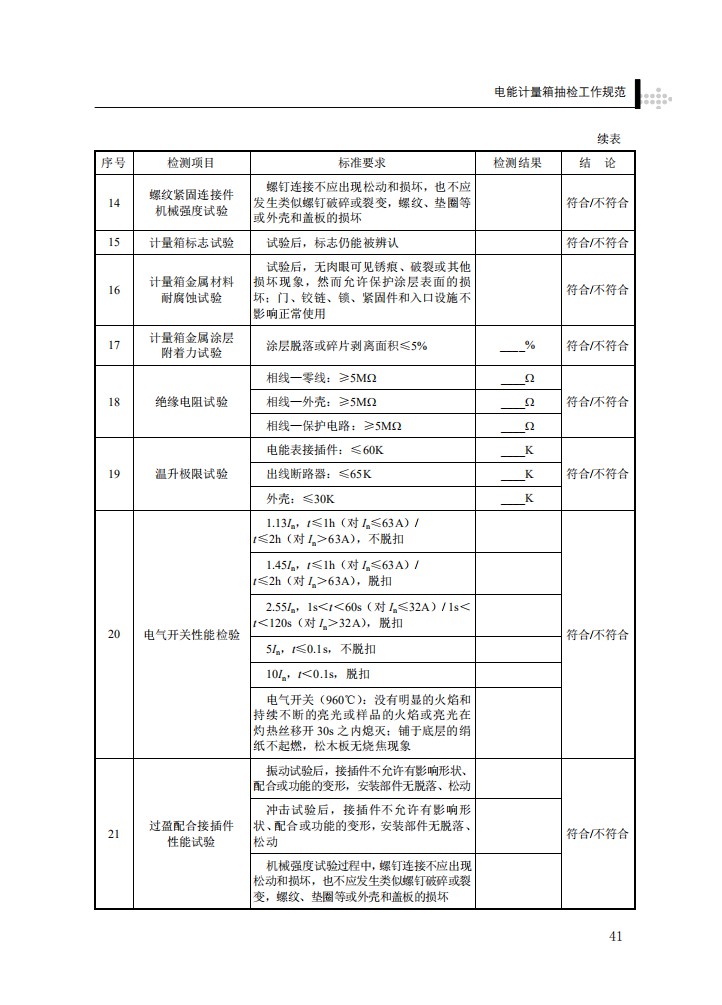电能计量箱抽检工作规范